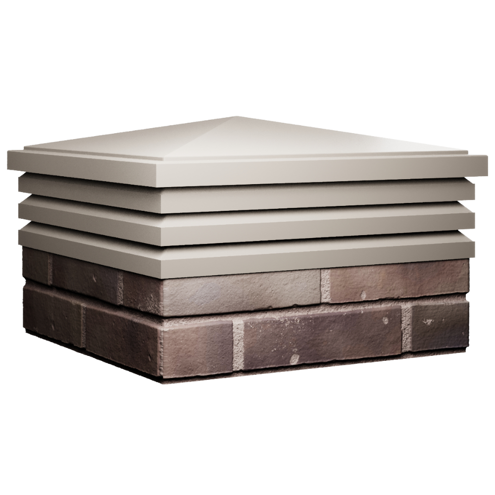 Колпак Zking Бона ХайТек Бежевый на столб 2х2 кирпича (513х513мм) в Бирске фото