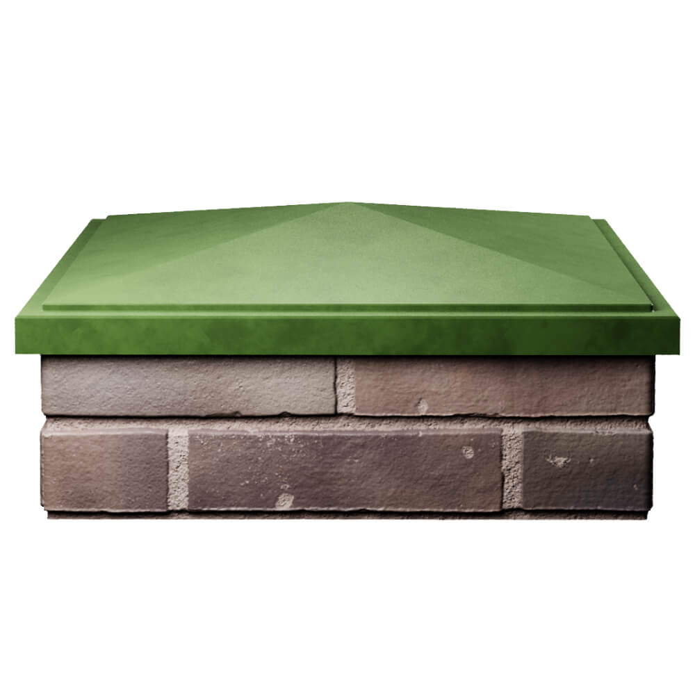 Колпак Zking БонаМоно Зеленый на столб 2х2 кирпича (515х515, 530х530мм) Бирск фото