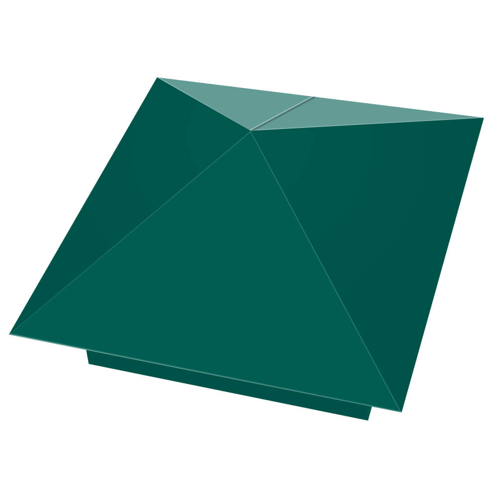 Колпак металлический 400х400мм RAL6026 Опал заборный Бирск фото