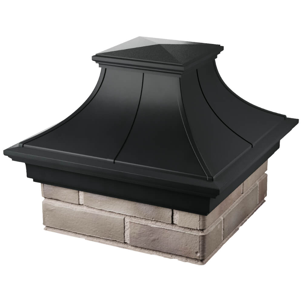 Колпак Zking Монблан Премиум Черный на столб 1.5х1.5 кирпича (385х385мм) в Бирске фото