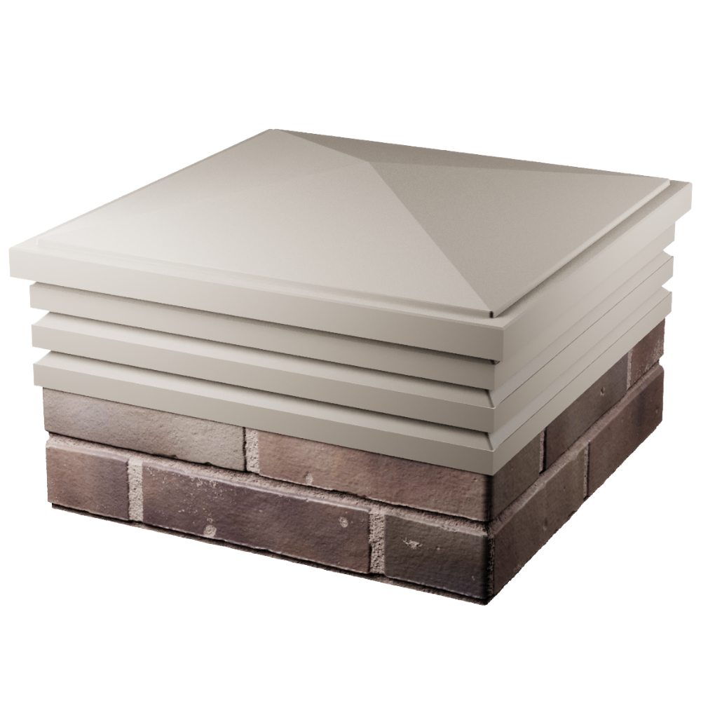 Колпак Zking Бона ХайТек Бежевый на столб 2х2 кирпича (513х513мм) в Бирске фото