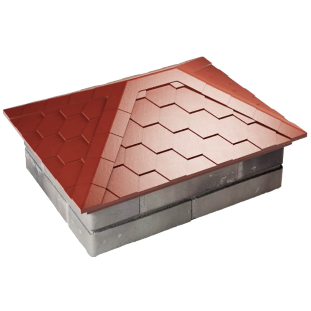 Колпак Zking Эверест Красный на столб 2х1.5 кирпича (520х390мм) Бирск фото