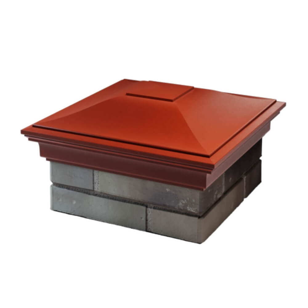 Колпак Zking Монблан Красный на столб 1.5х1.5 еврокирпича 0.7НФ (355х355мм) в Бирске фото