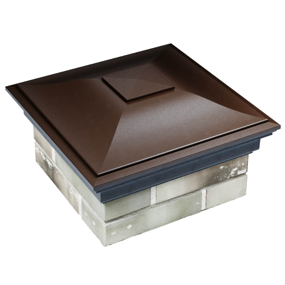 Колпак Zking Монблан Коричневый на столб 1.5х1.5 кирпича (385х385мм) в Бирске фото