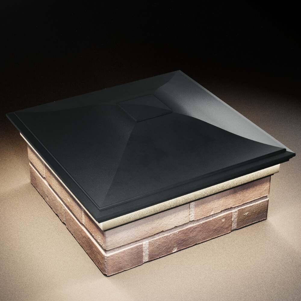 Колпак Zking Монблан Черный на столб 2х2 кирпича (515х515мм) c подсветкой в Бирске фото