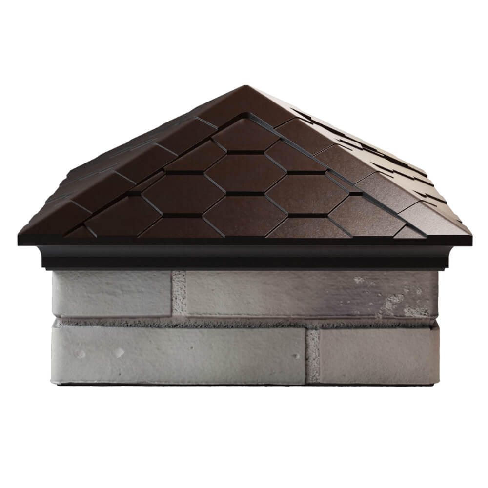 Колпак Zking Эверест Коричневый на столб 1.5х1.5 кирпича (390х390мм) Бирск фото