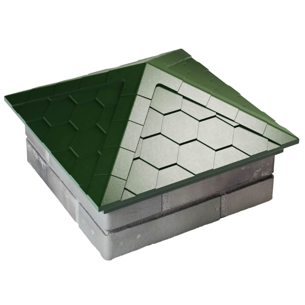 Колпак Zking Эверест Зеленый на столб 1.5х1.5 кирпича (390х390мм) в Бирске фото