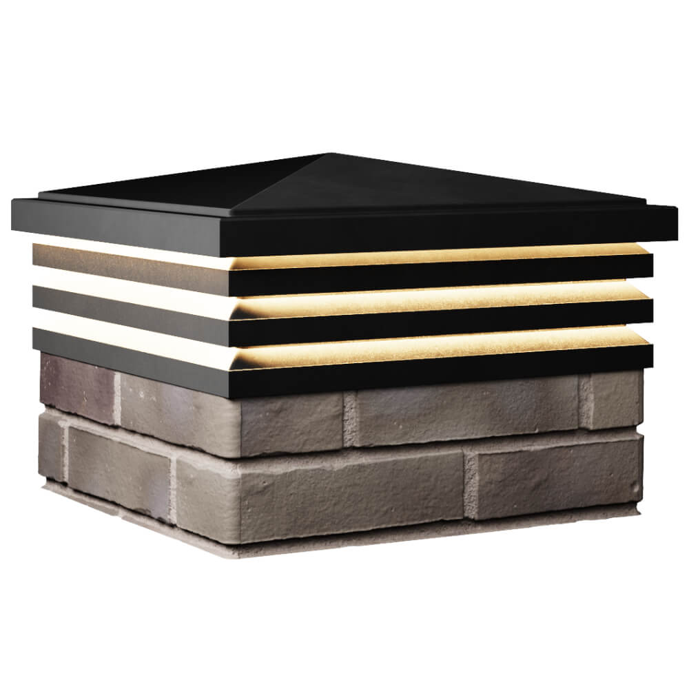 Колпак Zking Бона ХайТек Черный на столб 1.5х1.5 кирпича (385х385мм) с подсветкой в Бирске фото