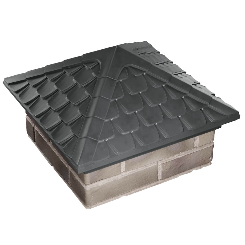 Колпак Zking Эльбрус Серый на столб 1.5х1.5 кирпича (385х385мм) в Бирске фото