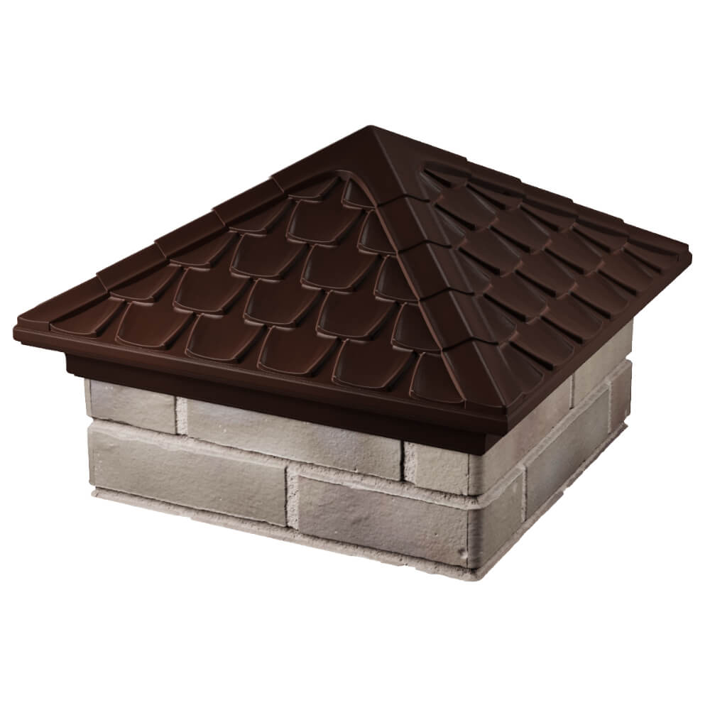 Колпак Zking Эльбрус Коричневый на столб 1.5х1.5 кирпича (385х385мм) в Бирске фото