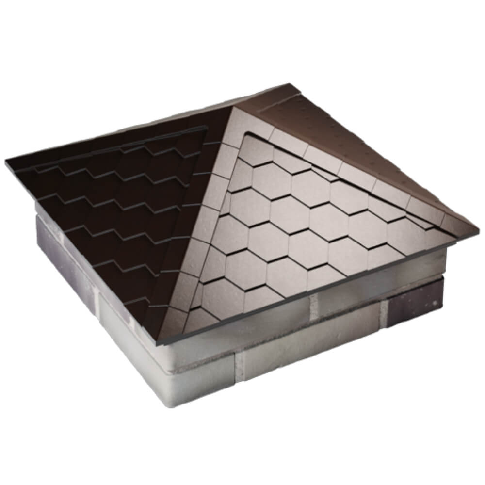 Колпак Zking Эверест Коричневый на столб 2х2 кирпича (535х535мм) Бирск фото