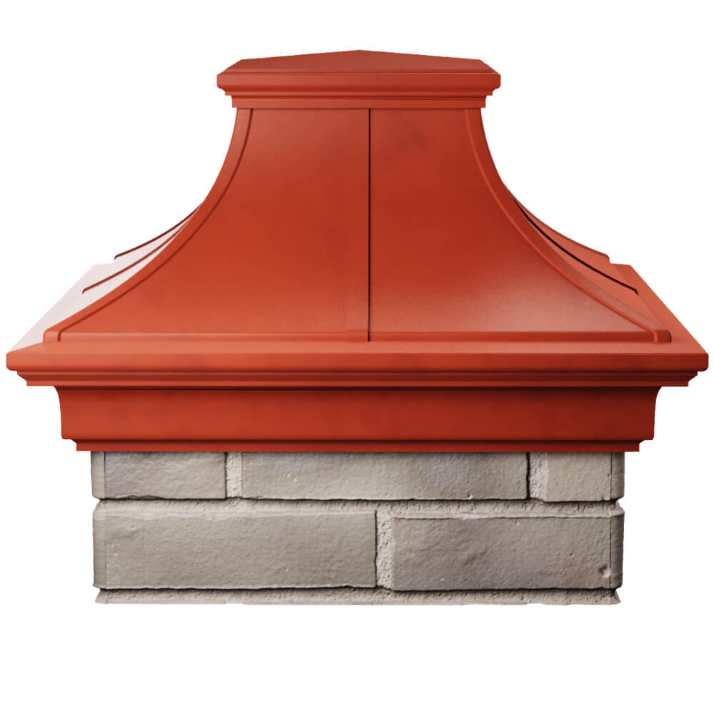 Колпак Zking Монблан Премиум Красный на столб 1.5х1.5 кирпича (385х385мм) Бирск фото