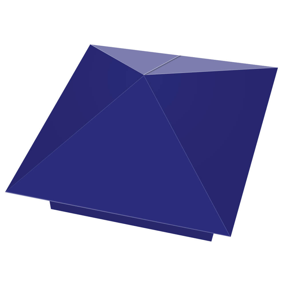 Колпак металлический 400х400мм RAL5002 Синий Ультрамарин заборный Бирск фото