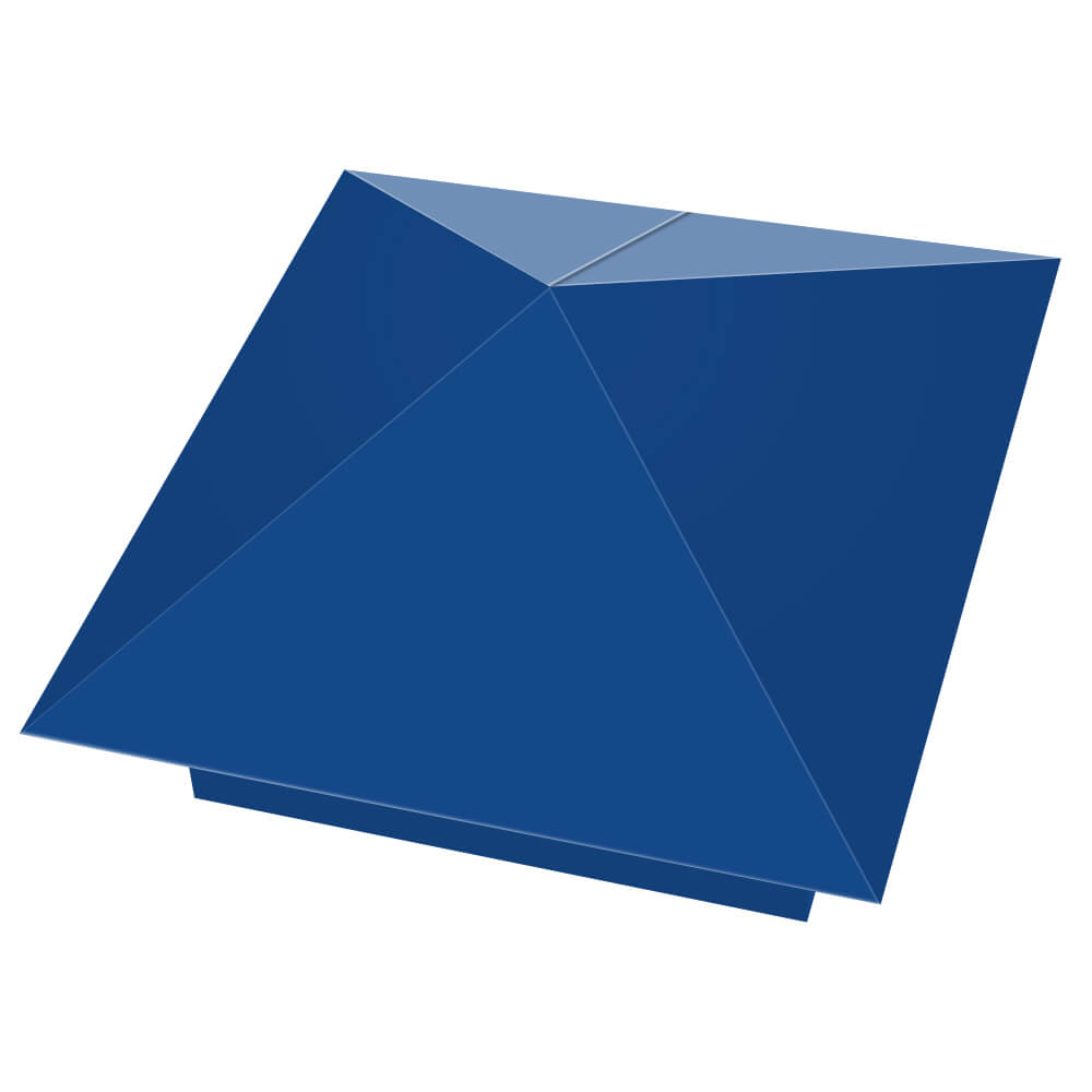 Колпак металлический 390х390мм RAL5005 Синий Сигнал заборный Бирск фото