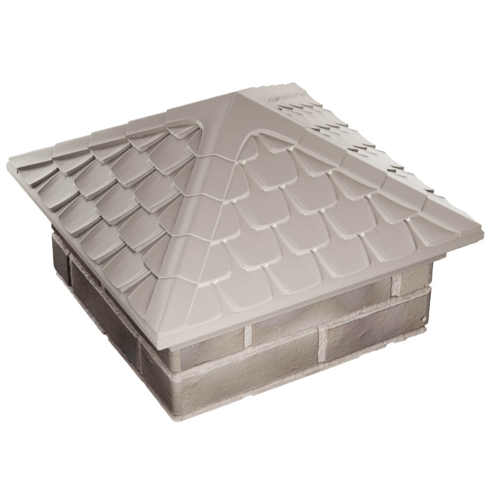 Колпак Zking Эльбрус Бежевый на столб 1.5х1.5 кирпича (385х385мм) в Бирске фото