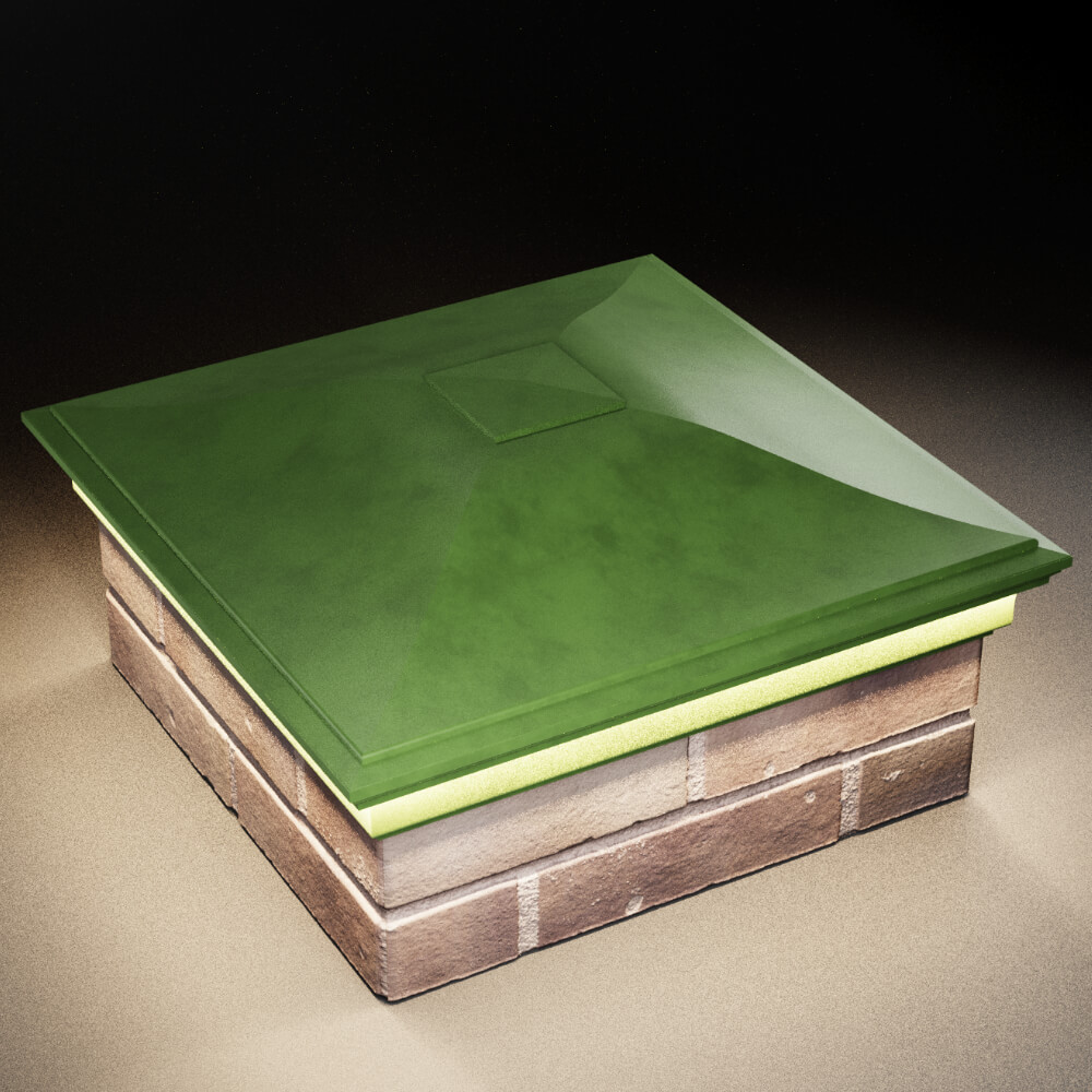 Колпак Zking Монблан Зеленый на столб 2х2 кирпича (515х515мм) c подсветкой в Бирске фото