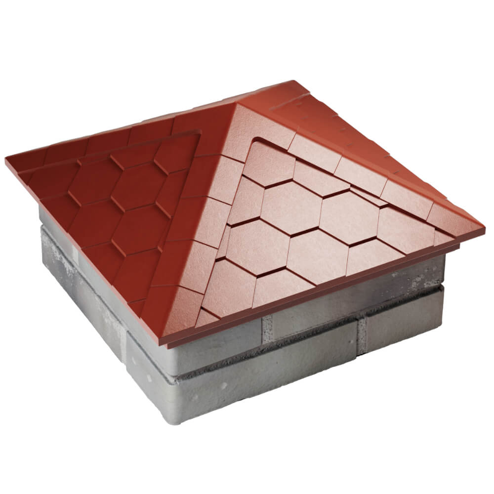 Колпак Zking Эверест Красный на столб 1.5х1.5 кирпича (390х390мм) в Бирске фото