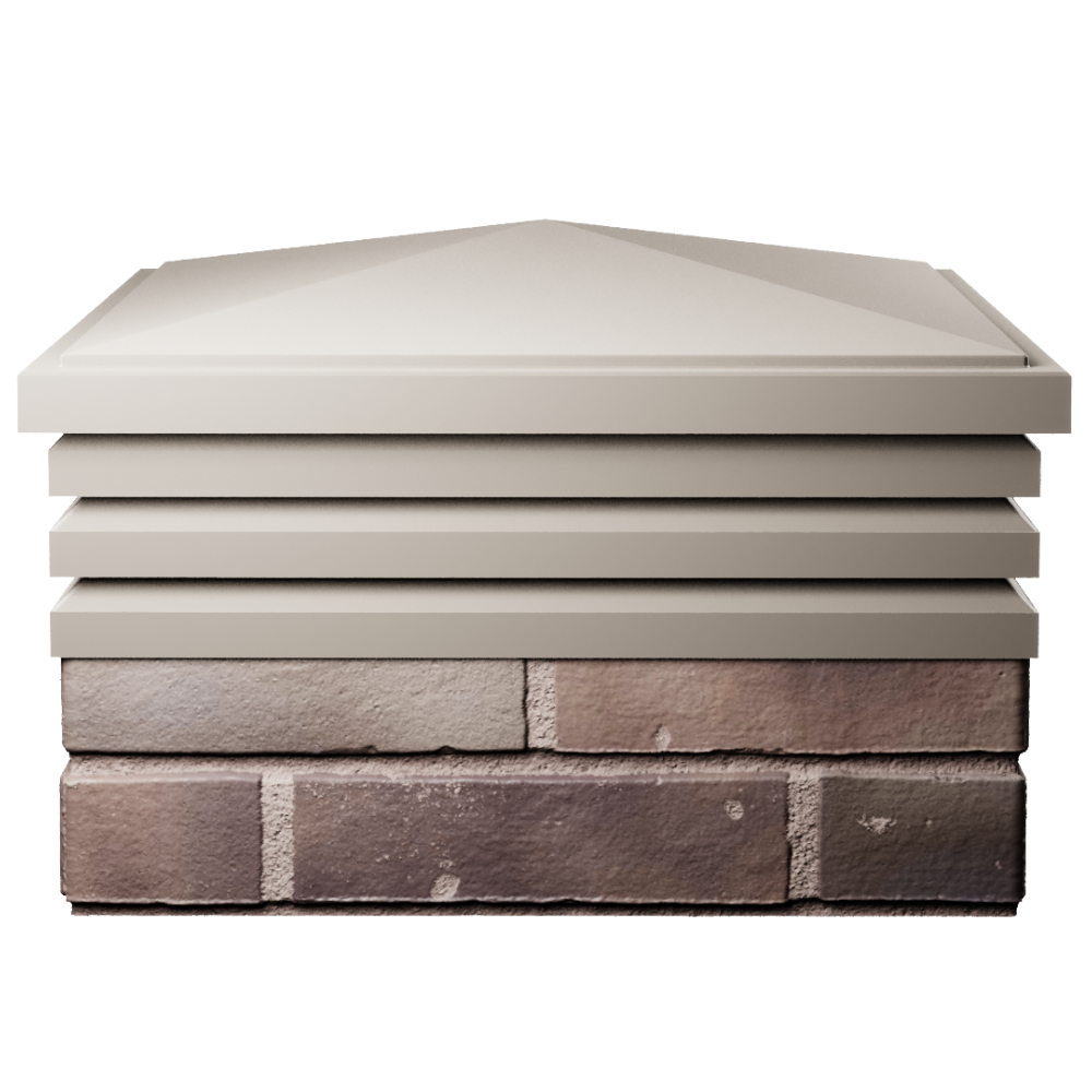 Колпак Zking Бона ХайТек Бежевый на столб 2х2 кирпича (513х513мм) Бирск фото