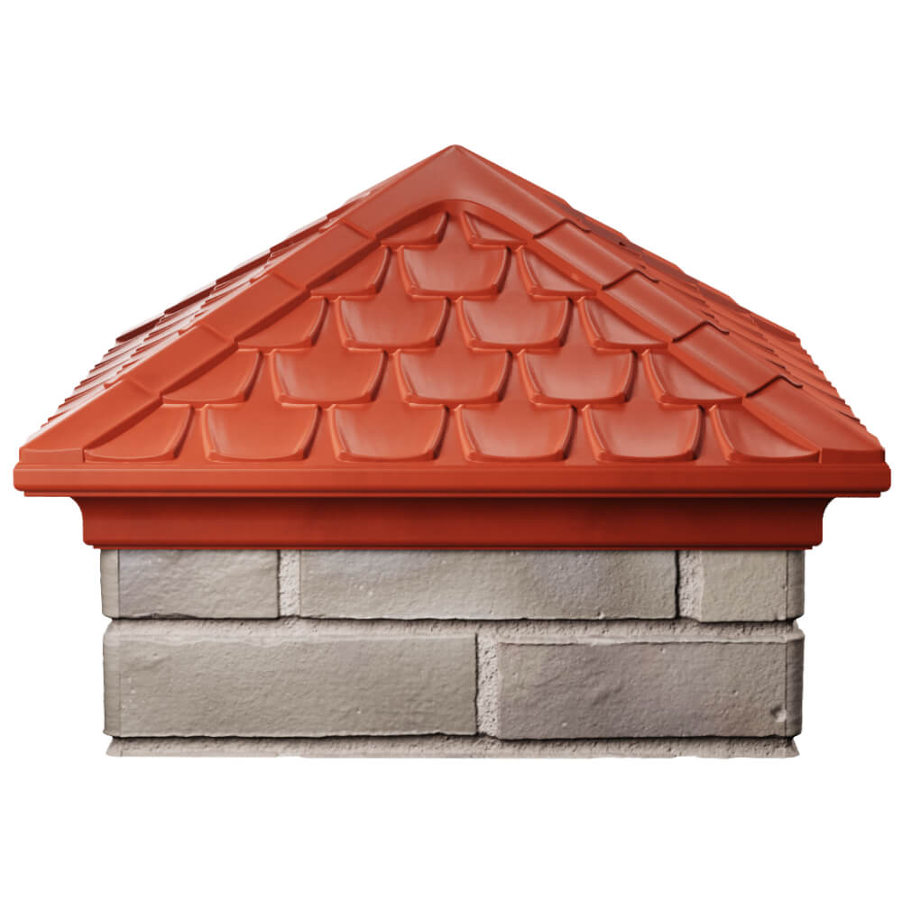 Колпак Zking Эльбрус Красный на столб 1.5х1.5 кирпича (385х385мм) Бирск фото