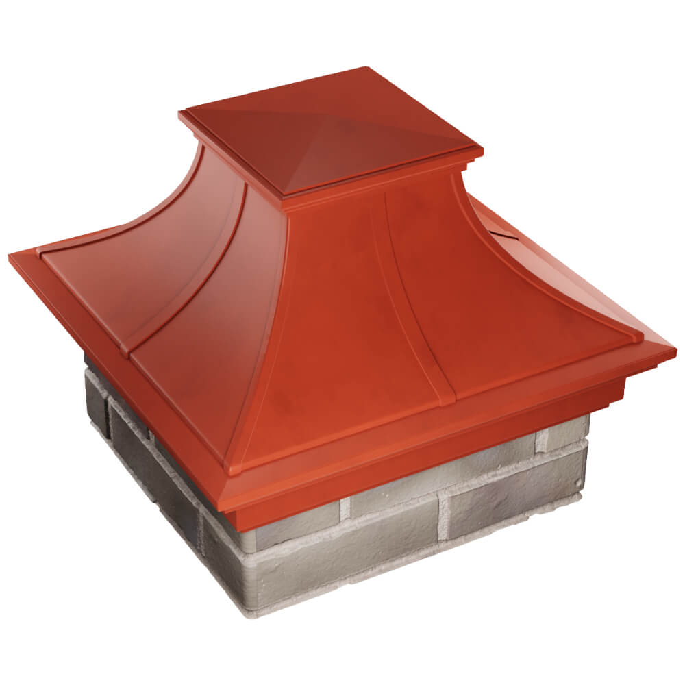 Колпак Zking Монблан Премиум Красный на столб 1.5х1.5 кирпича (385х385мм) в Бирске фото