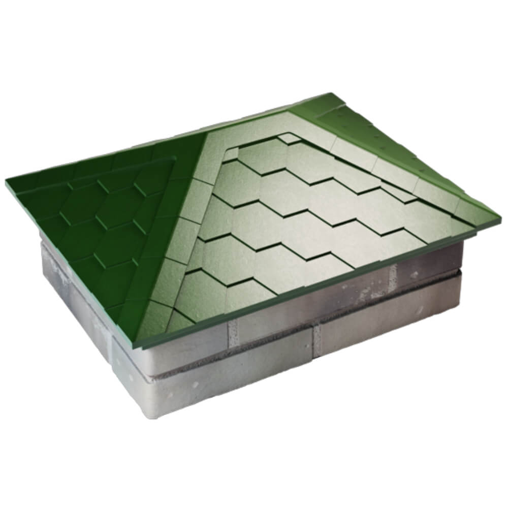 Колпак Zking Эверест Зеленый на столб 2х1.5 кирпича (520х390мм) Бирск фото