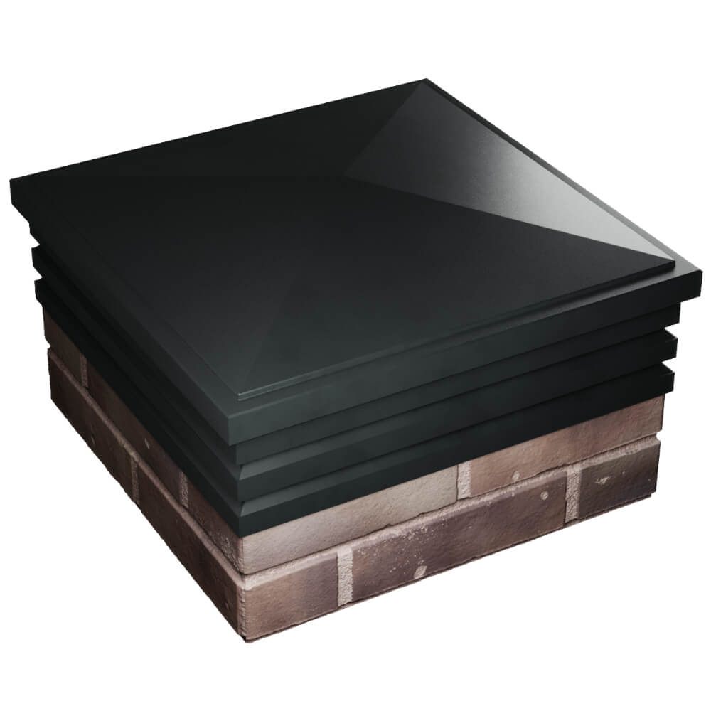 Колпак Zking Бона ХайТек Черный на столб 2х2 кирпича (513х513мм) в Бирске фото