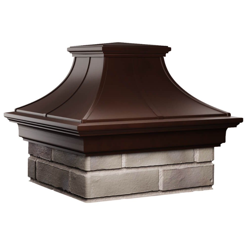 Колпак Zking Монблан Премиум Коричневый на столб 1.5х1.5 кирпича (385х385мм) в Бирске фото