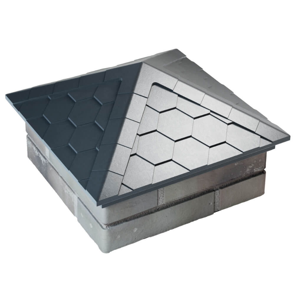 Колпак Zking Эверест Серый на столб 1.5х1.5 кирпича (390х390мм) в Бирске фото