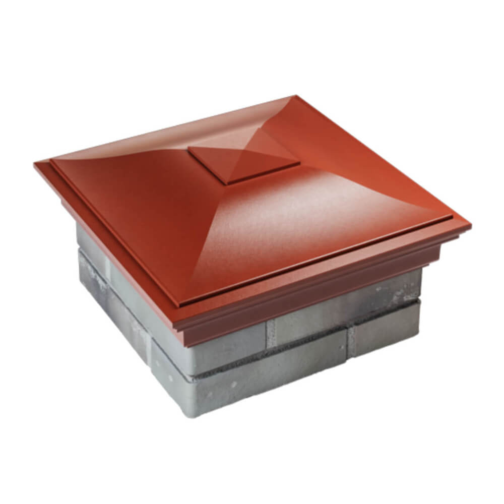 Колпак Zking Монблан Красный на столб 1.5х1.5 еврокирпича 0.7НФ (355х355мм) в Бирске фото