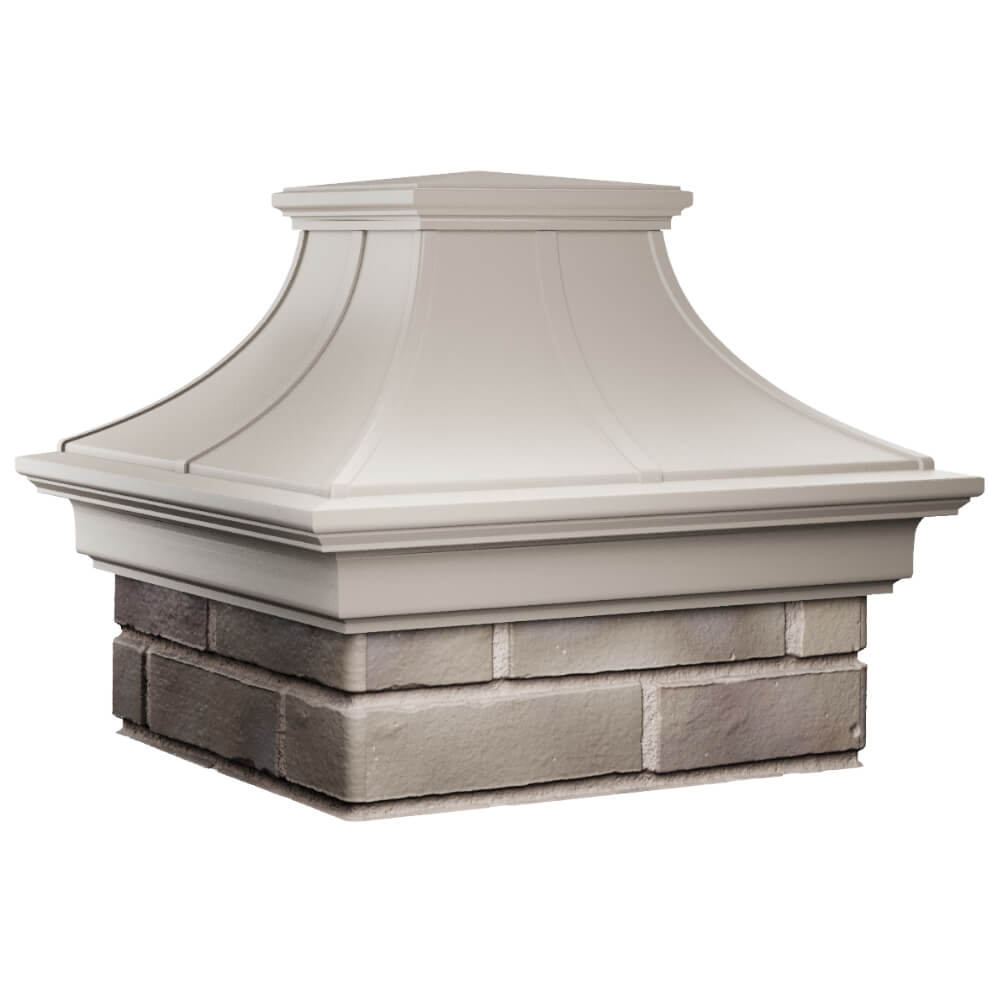 Колпак Zking Монблан Премиум Бежевый на столб 1.5х1.5 кирпича (385х385мм) в Бирске фото