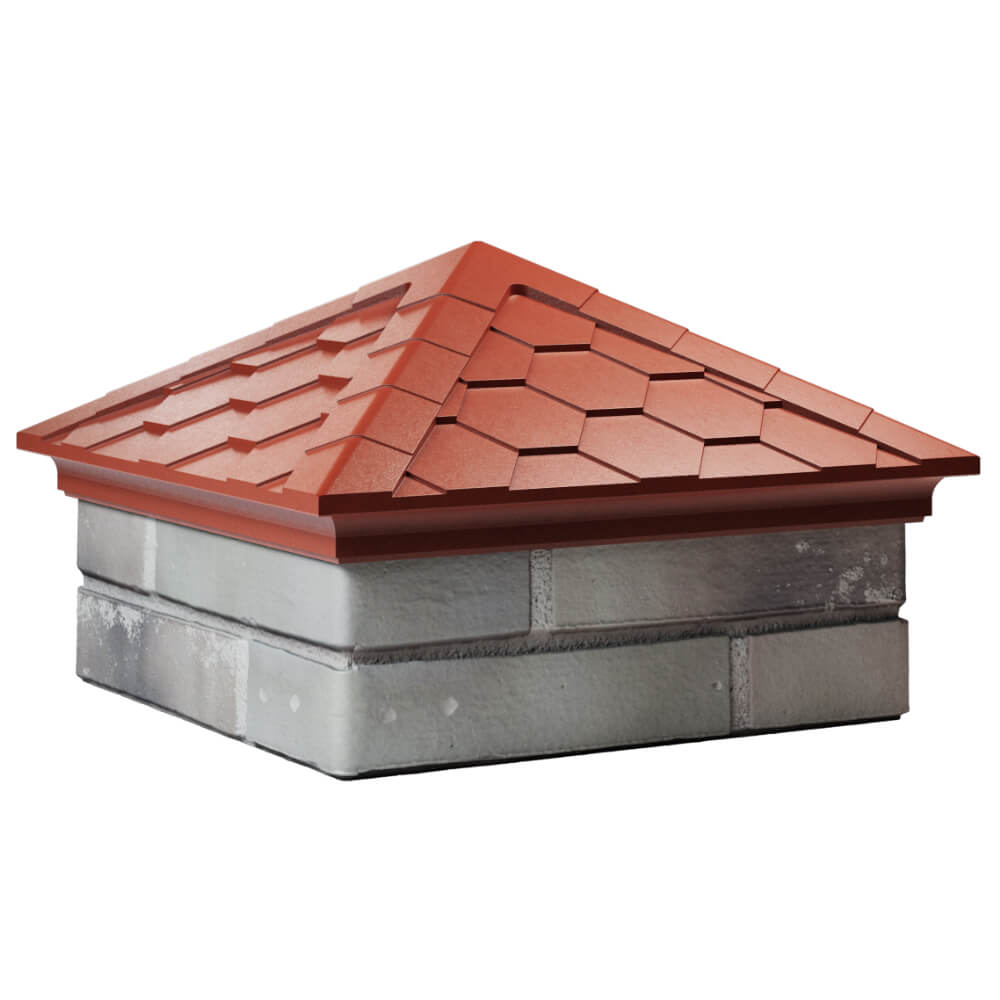 Колпак Zking Эверест Красный на столб 1.5х1.5 кирпича (390х390мм) в Бирске фото