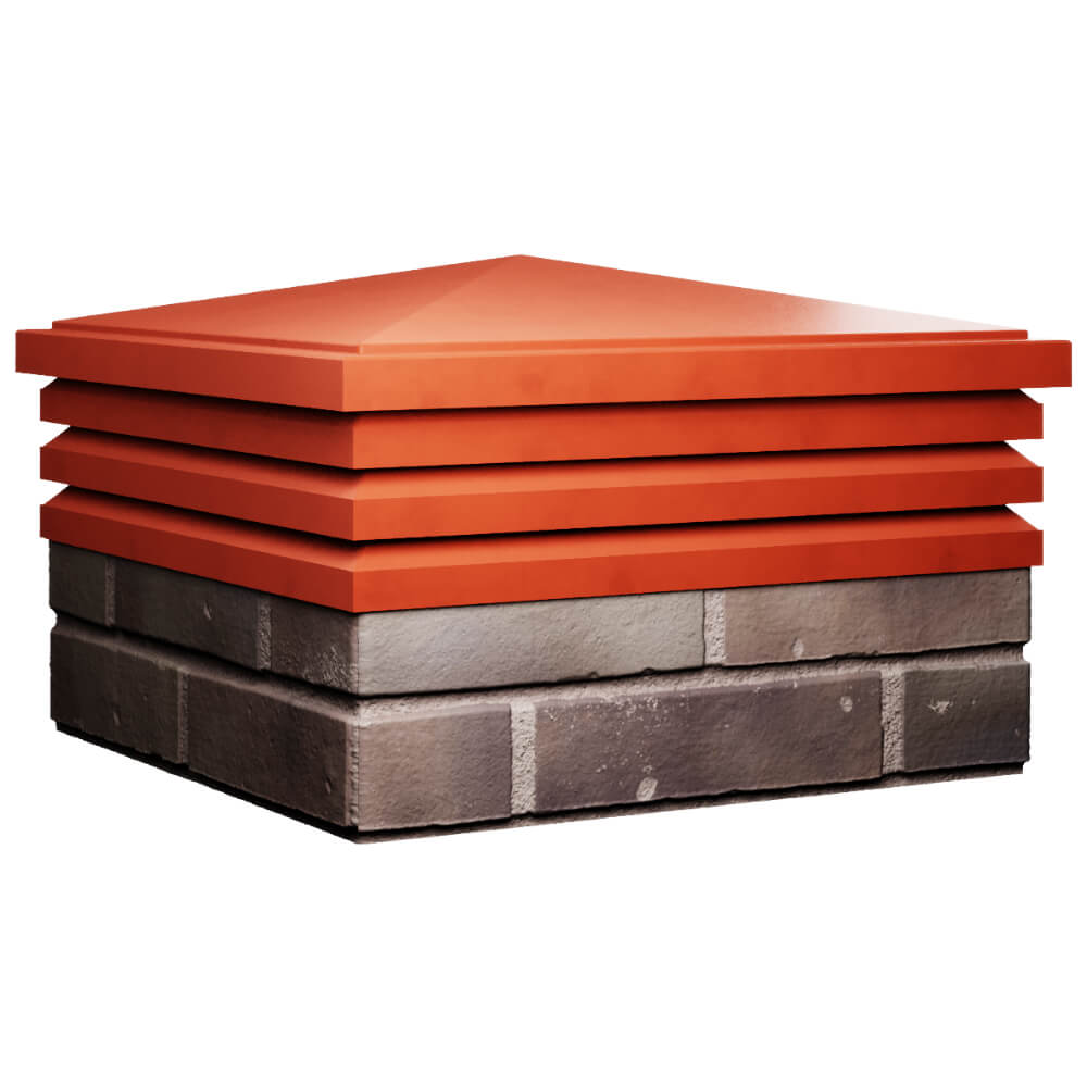 Колпак Zking Бона ХайТек Красный на столб 2х2 кирпича (513х513мм) в Бирске фото