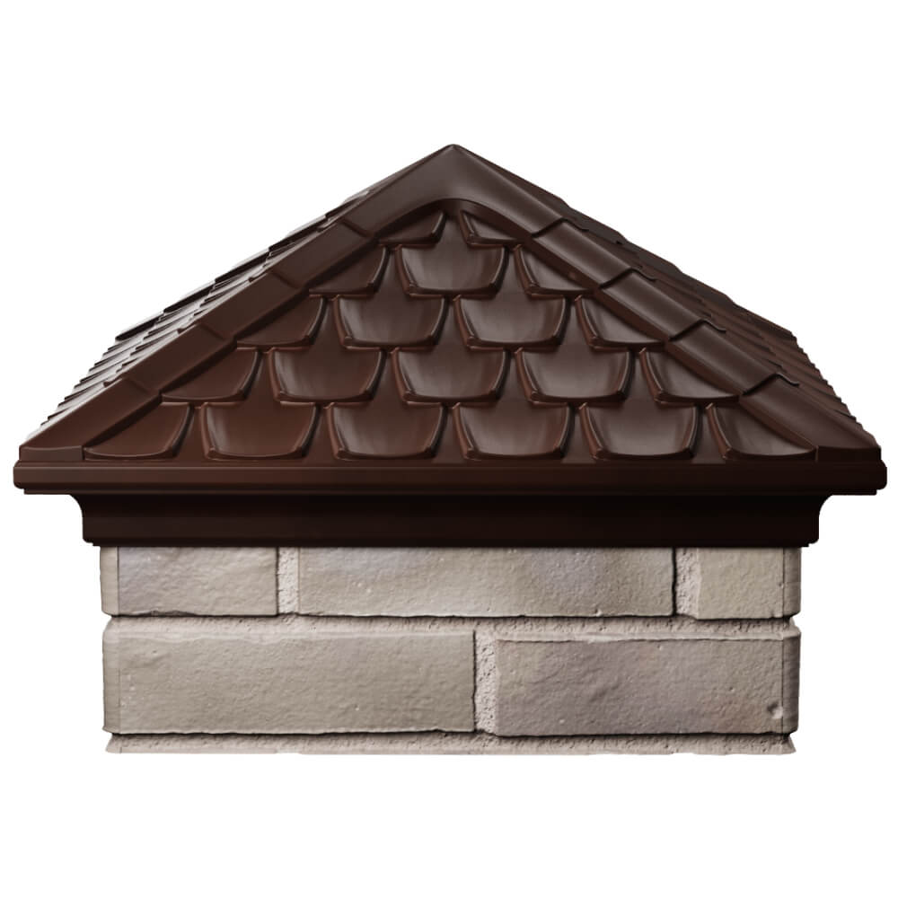 Колпак Zking Эльбрус Коричневый на столб 1.5х1.5 кирпича (385х385мм) Бирск фото