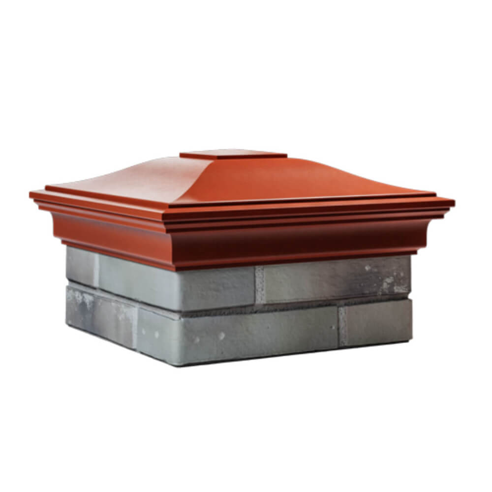 Колпак Zking Монблан Красный на столб 1.5х1.5 еврокирпича 0.7НФ (355х355мм) в Бирске фото