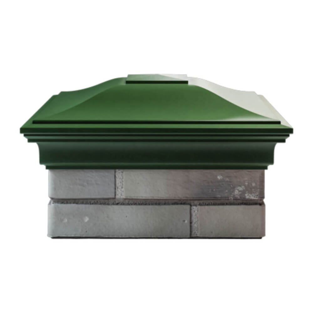 Колпак Zking Монблан Зеленый на столб 1.5х1.5 еврокирпича 0.7НФ (355х355мм) Бирск фото