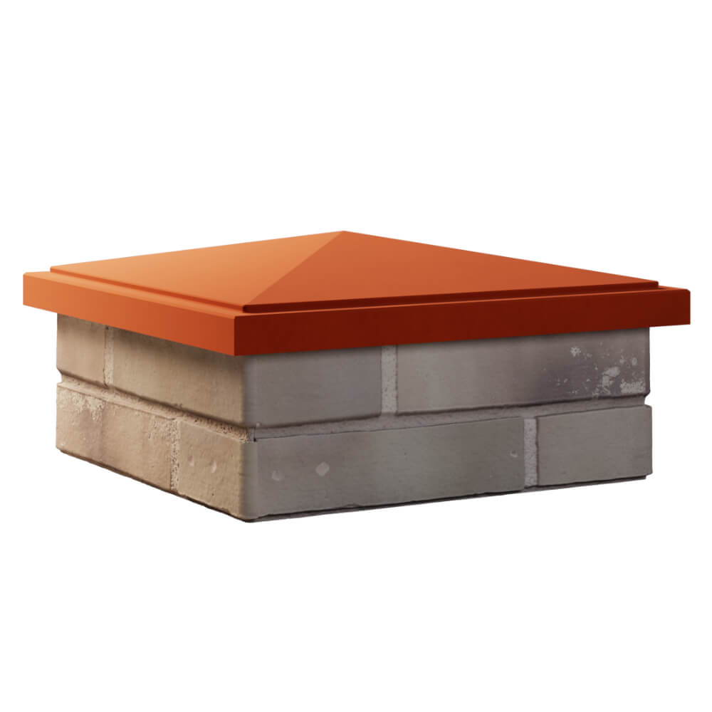 Колпак Zking БонаМоно Красный на столб 1.5х1.5 кирпича (385х385, 400х400мм) в Бирске фото