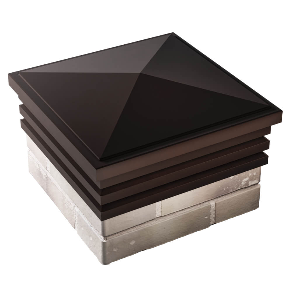 Колпак Zking Бона ХайТек Коричневый на столб 1.5х1.5 кирпича (385х385мм) в Бирске фото