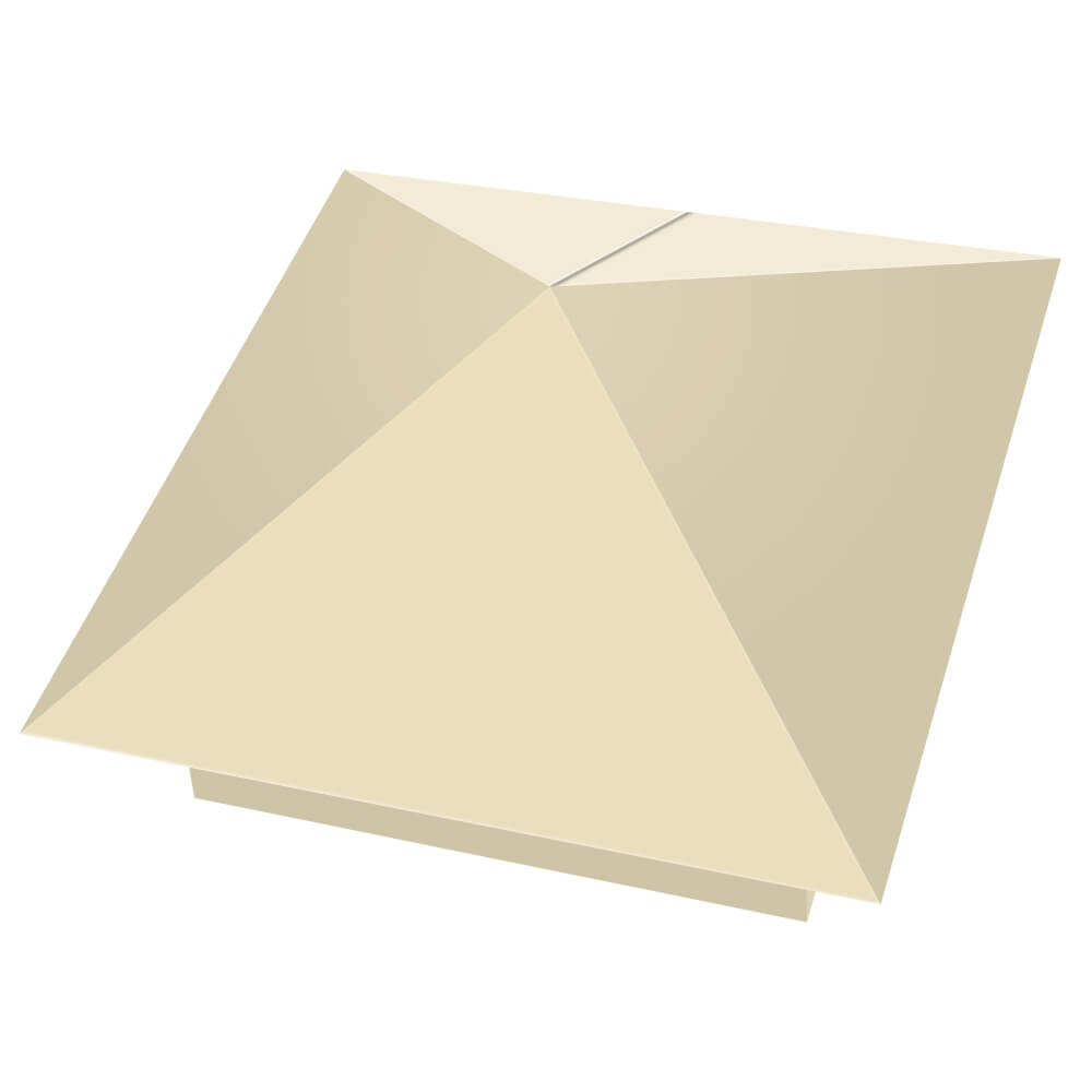 Колпак металлический 400х400мм RAL1015 Слоновая Кость заборный Бирск фото