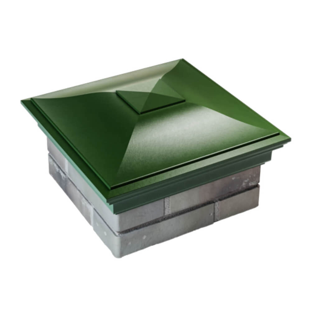 Колпак Zking Монблан Зеленый на столб 1.5х1.5 еврокирпича 0.7НФ (355х355мм) в Бирске фото