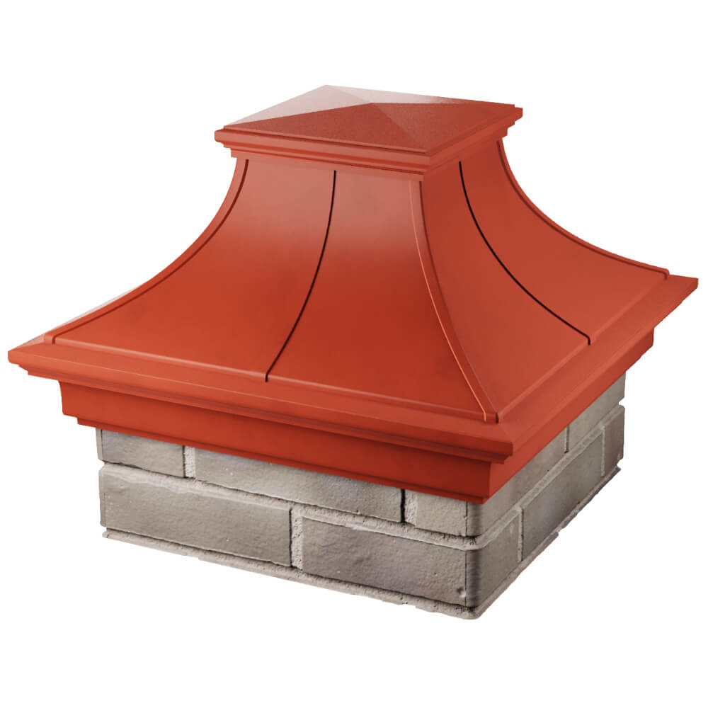 Колпак Zking Монблан Премиум Красный на столб 1.5х1.5 кирпича (385х385мм) в Бирске фото