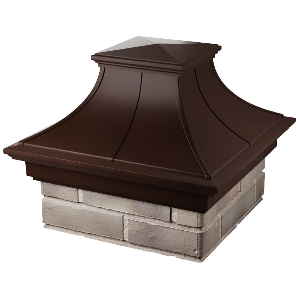 Колпак Zking Монблан Премиум Коричневый на столб 1.5х1.5 кирпича (385х385мм) в Бирске фото