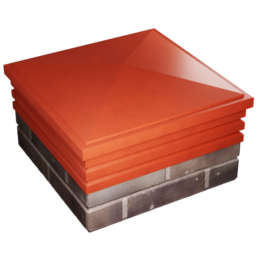 Колпак Zking Бона ХайТек Красный на столб 2х2 кирпича (513х513мм) в Бирске фото