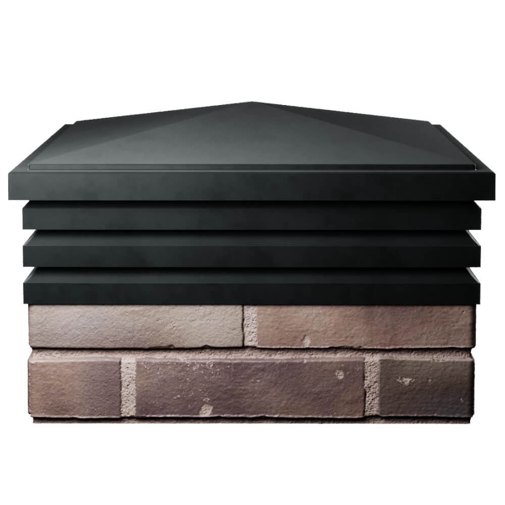 Колпак Zking Бона ХайТек Черный на столб 2х2 кирпича (513х513мм) Бирск фото