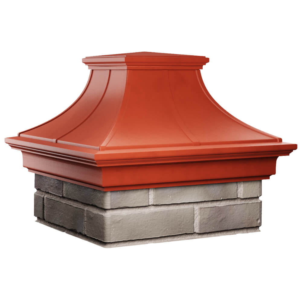 Колпак Zking Монблан Премиум Красный на столб 1.5х1.5 кирпича (385х385мм) в Бирске фото