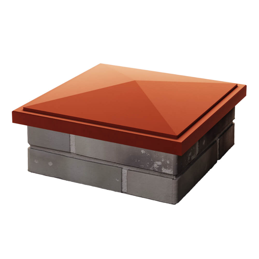 Колпак Zking БонаМоно Красный на столб 1.5х1.5 кирпича (385х385, 400х400мм) в Бирске фото