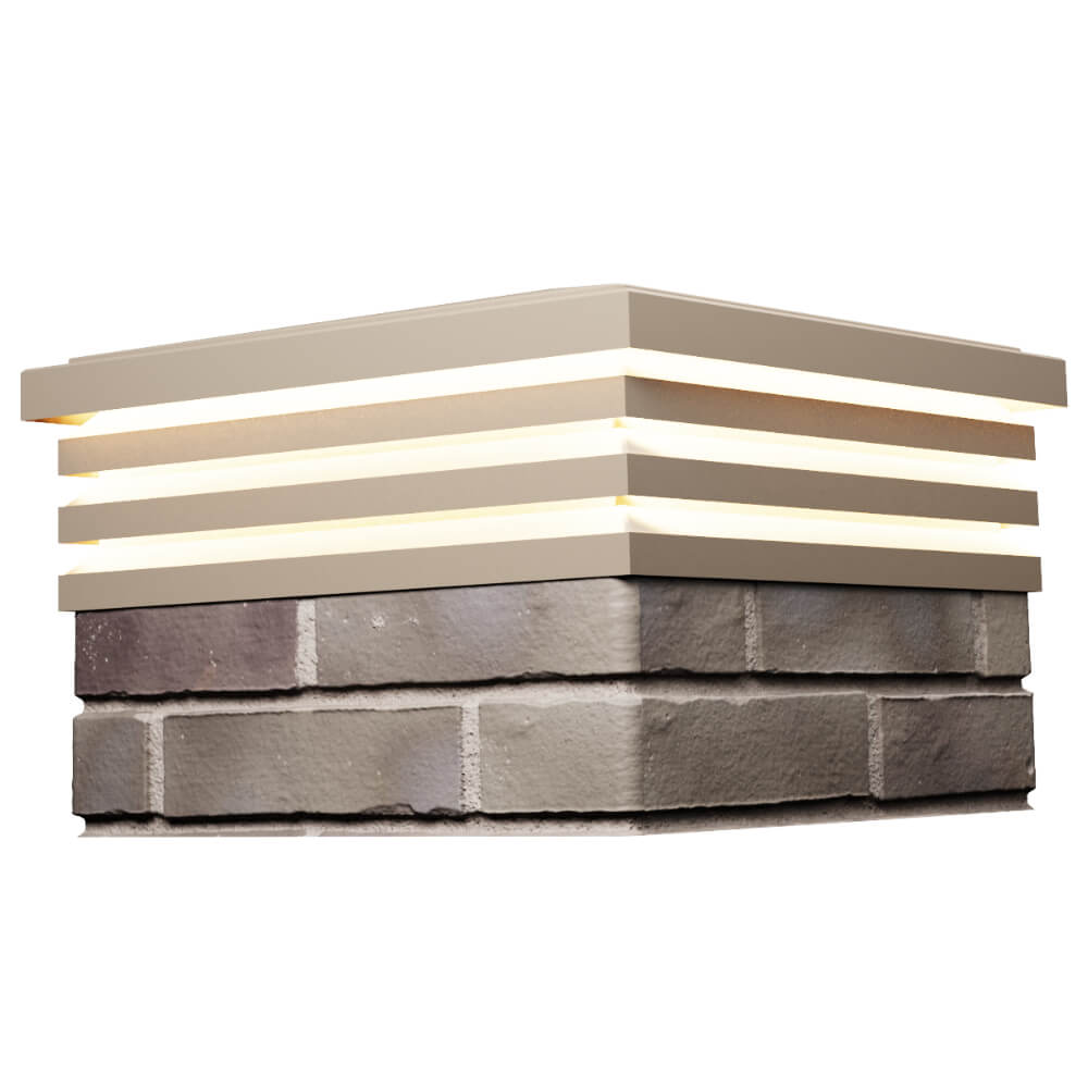 Колпак Zking Бона ХайТек Бежевый на столб 1.5х1.5 кирпича (385х385мм) с подсветкой в Бирске фото