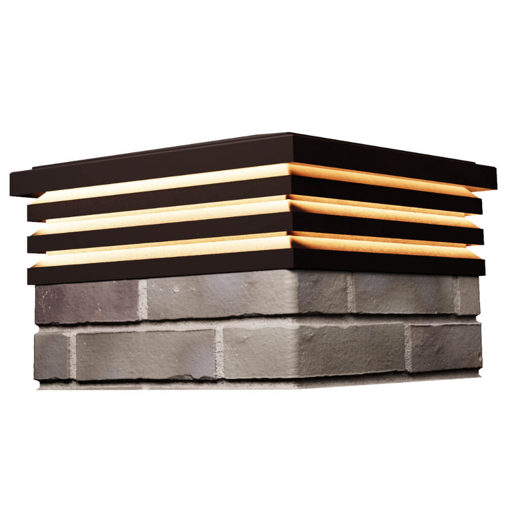 Колпак Zking Бона ХайТек Коричневый на столб 1.5х1.5 кирпича (385х385мм) с подсветкой в Бирске фото