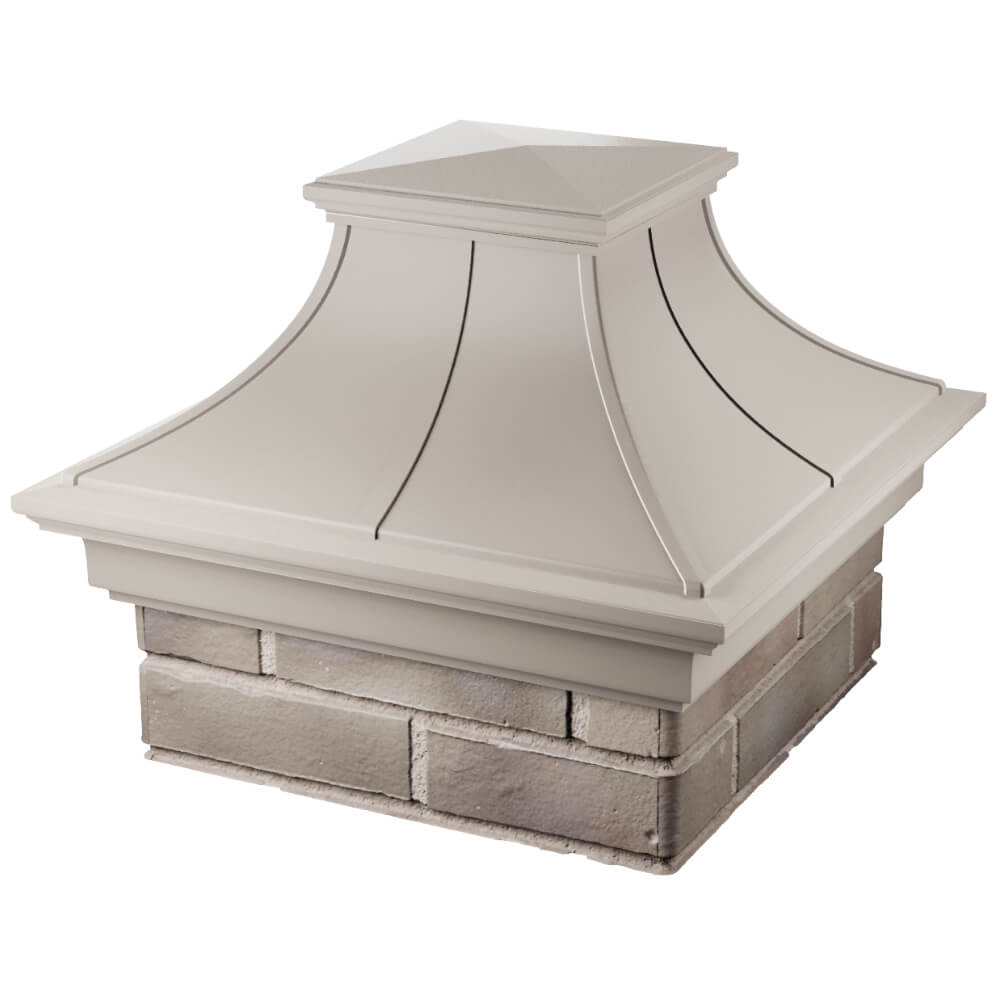 Колпак Zking Монблан Премиум Бежевый на столб 1.5х1.5 кирпича (385х385мм) в Бирске фото