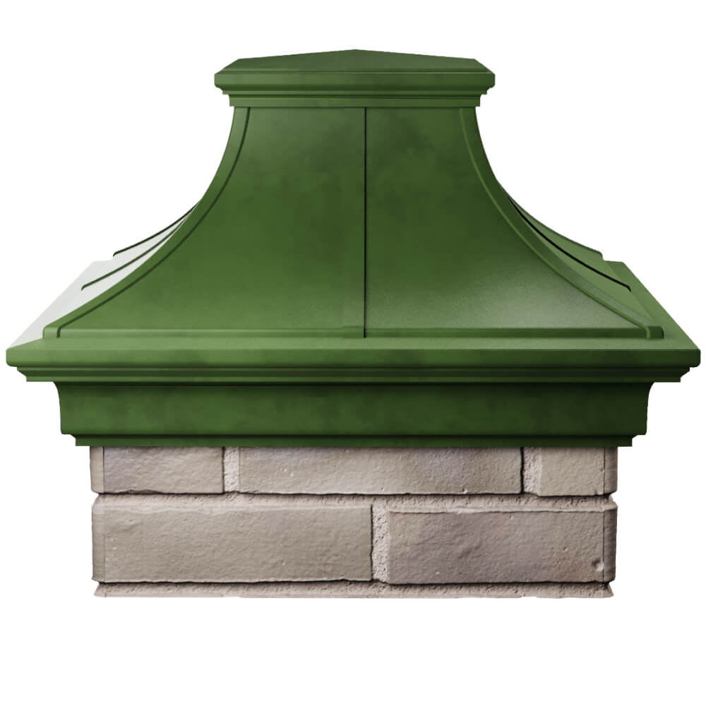 Колпак Zking Монблан Премиум Зеленый на столб 1.5х1.5 кирпича (385х385мм) Бирск фото