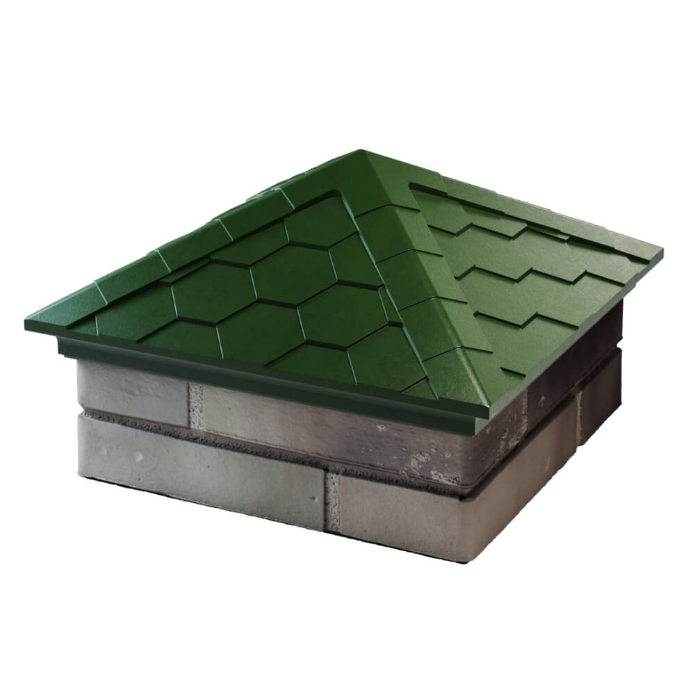 Колпак Zking Эверест Зеленый на столб 1.5х1.5 кирпича (390х390мм) в Бирске фото